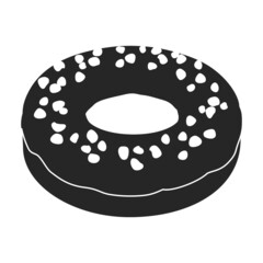 Pink doughnut vector icon.Black vector icon isolated on white background pink doughnut.