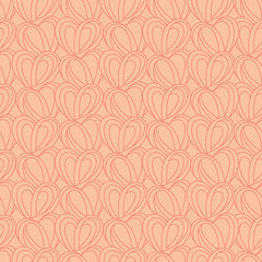 Hearts seamless pattern in pastel colors. Design for Saint Valentine's Day Cards. Cute knitted ornament.