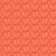 Hearts seamless pattern. Design for Saint Valentine's Day Cards. Cute knitted ornament.