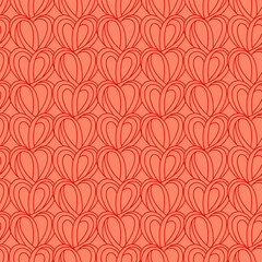Hearts seamless pattern. Design for Saint Valentine's Day Cards. Cute knitted ornament.