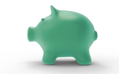Piggy bank light blue to save money economy finance and savings concept 3D illustration