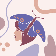 Background in a modern line and flat art style.