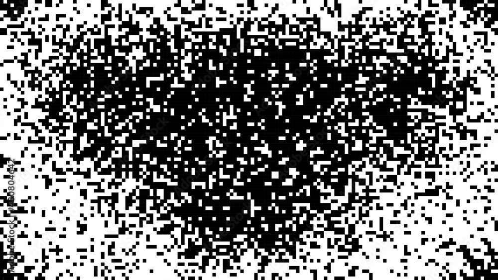 Poster background of pixels. halftone gradient. black squares. abstract geometric backdrop. vector illustra