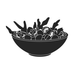 Vegetable salad vector icon.Black vector icon isolated on white background vegetable salad.