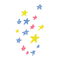 Hand drawn doodle stars. Design element