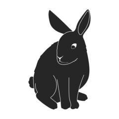 Fototapeta na wymiar Rabbit vector black icon. Vector illustration bunny on white background. Isolated black illustration icon of rabbit.