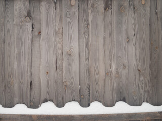 wooden fence at winter