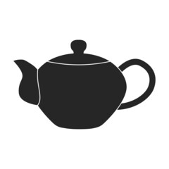 Teapot vector icon.Black vector icon isolated on white background teapot.