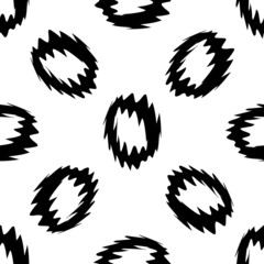 Black alphabet letters on white background. Seamless abstract vector geometric pattern. Perfect for gift wrapping paper, Bed sheets and interior. School and learning theme.