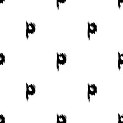 Black alphabet letters on white background. Seamless abstract vector geometric pattern. Perfect for gift wrapping paper, Bed sheets and interior. School and learning theme.