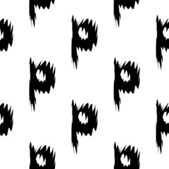 Black alphabet letters on white background. Seamless abstract vector geometric pattern. Perfect for gift wrapping paper, Bed sheets and interior. School and learning theme.