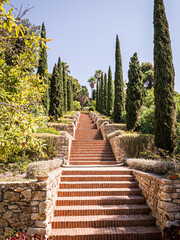 Historical stairs in botanical garden