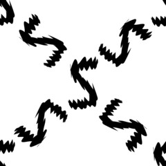 Black alphabet letters on white background. Seamless abstract vector geometric pattern. Perfect for gift wrapping paper, Bed sheets and interior. School and learning theme.