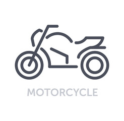 Fototapeta premium Vehicles types concept. Minimalistic motorcycle icon. Stylish brutal transport for moving around city. Design element for applications. Cartoon flat vector illustration isolated on white background