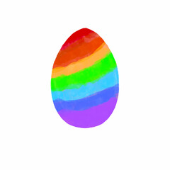 Hand-painted colored  Easter egg isolated on a white background. For greeting card design, wallpaper, invitation, menu