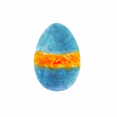 Hand-painted colored  Easter egg isolated on a white background. For greeting card design, wallpaper, invitation, menu