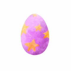 Hand-painted colored  Easter egg isolated on a white background. For greeting card design, wallpaper, invitation, menu