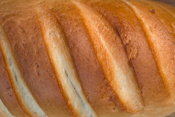 loaf of bread white bread with overhead close up