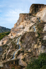 Ancient hot thermal springs and pool in nature park Dei Mulini, Bagno Vignoni, Tuscany, Italy