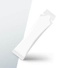 Gel sachet mockup. Vector illustration isolated on white background. Easy to use for food, medical, cosmetic and etc. EPS10.	