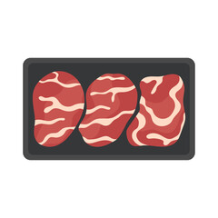 sliced meat in packages isolated, vector illustration