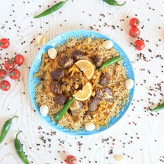 Uzbek (Bukhara) plov, traditional food