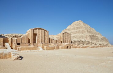 Fototapeta na wymiar The Ruins Surrounding Djoser's Step Pyramid