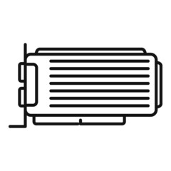 Video card cooler icon outline vector. Computer gpu