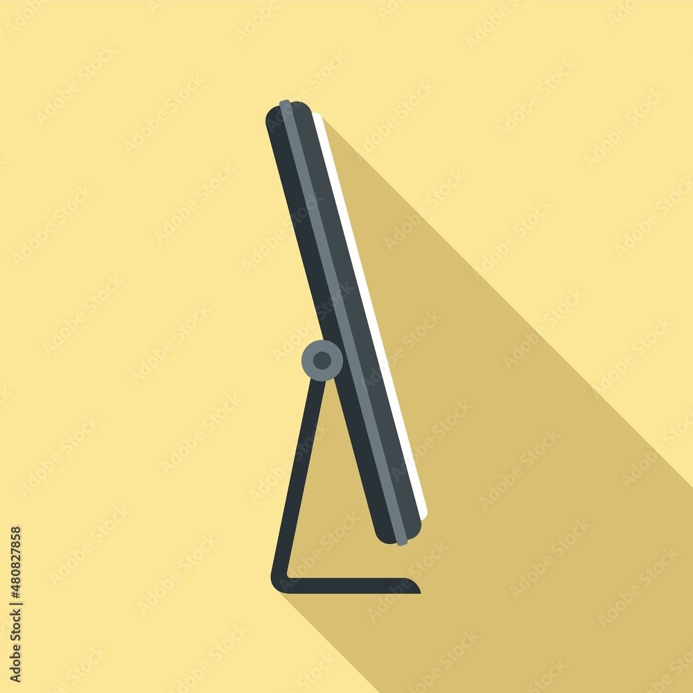 Poster side view monitor icon flat vector. computer screen