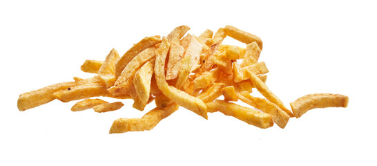  Bunch of french fried potatoes isolated over white background