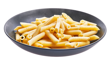  Plate of italian macaroni pasta isolated over white background