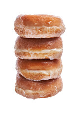  Bunch of glazed doughnuts isolated over white background