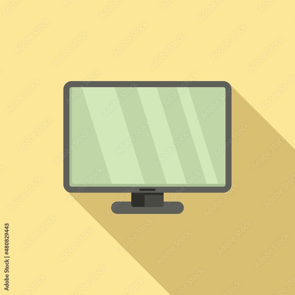 Poster digital monitor icon flat vector. computer display