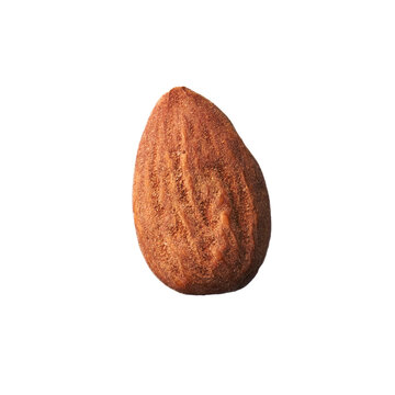  Single almond isolated over white background