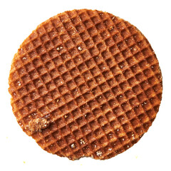  Single delicious waffle isolated over white background