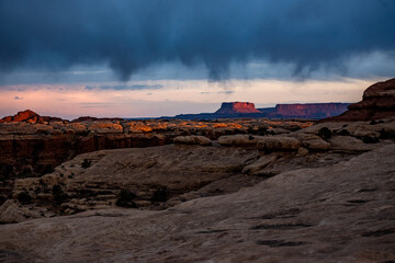 Morning Clouds Hang Low Over Distant Canyons
