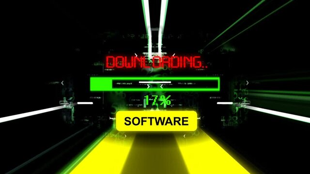 Software downloading progress bar on the screen