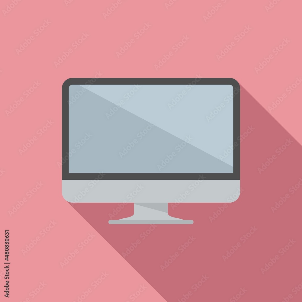Poster responsive monitor icon flat vector. computer screen