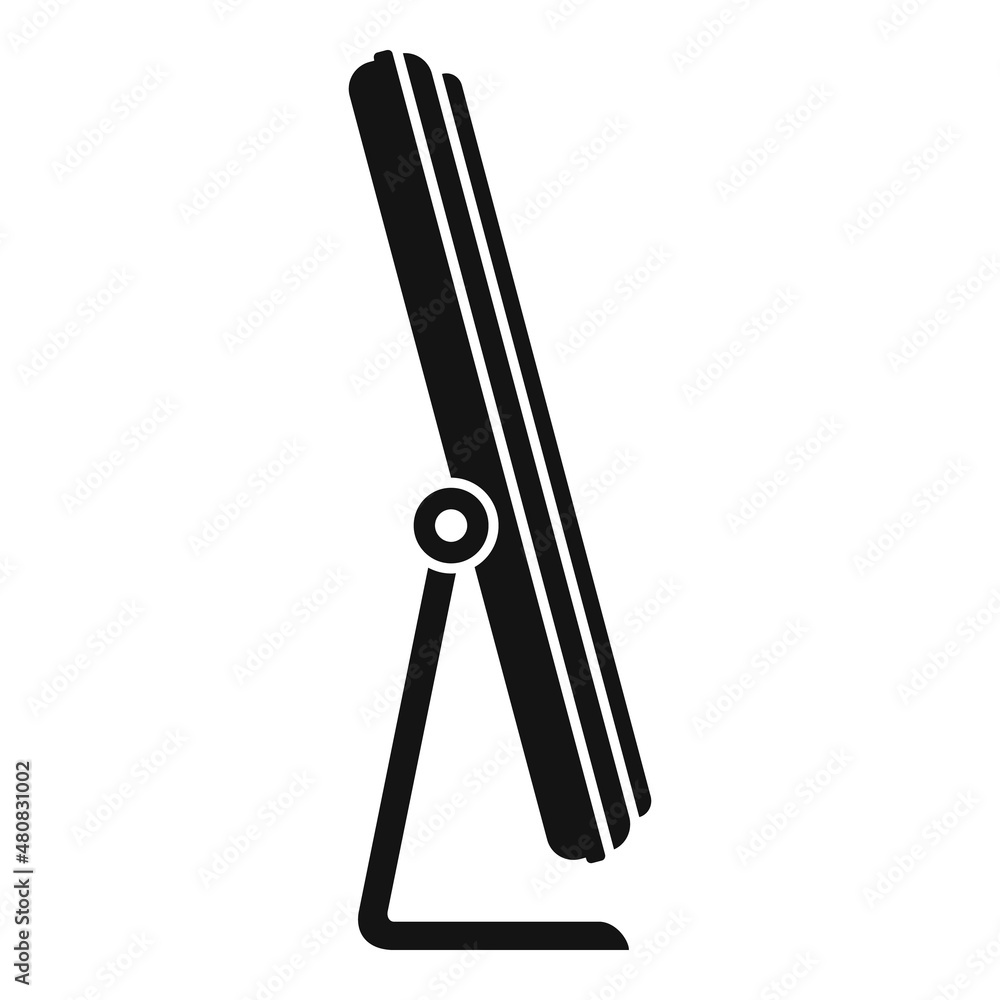Poster side view monitor icon simple vector. computer screen