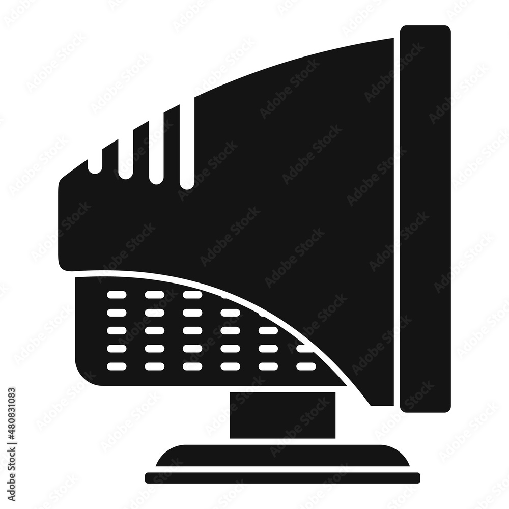 Poster monitor icon simple vector. computer display