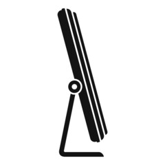 Side view monitor icon simple vector. Computer screen