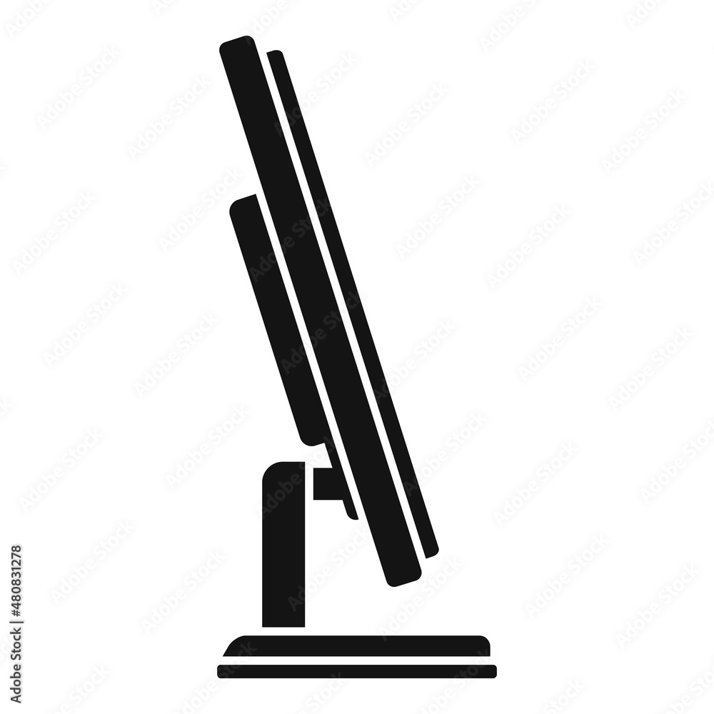 Poster computer monitor icon simple vector. screen pc