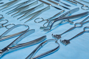 medical instrument laid out on the table