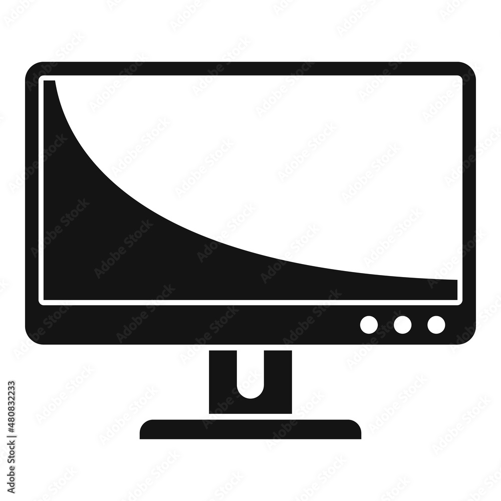 Poster office monitor icon simple vector. screen computer