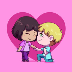 Vector art love Valentines day 