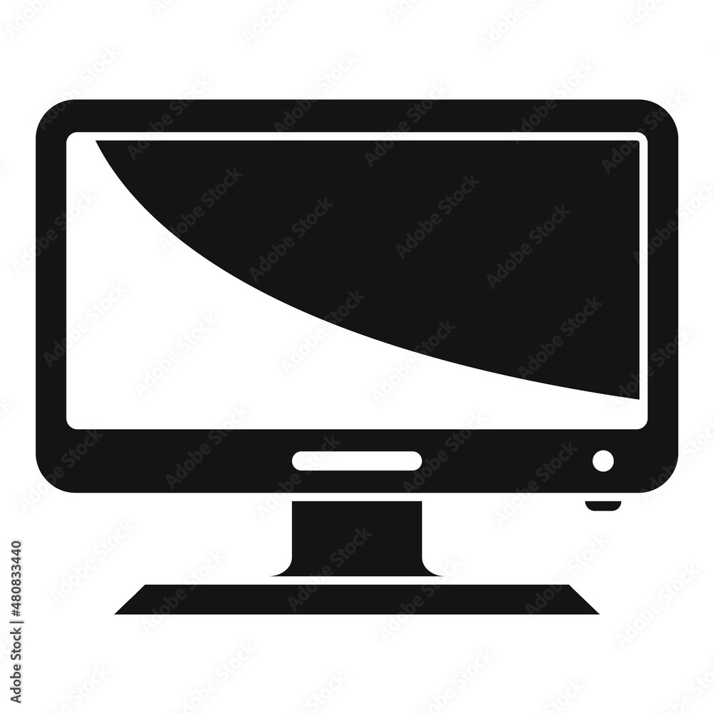 Poster web monitor icon simple vector. screen computer