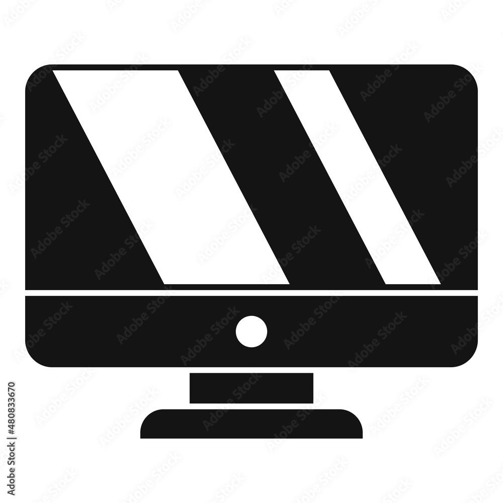 Poster monitor interface icon simple vector. screen computer
