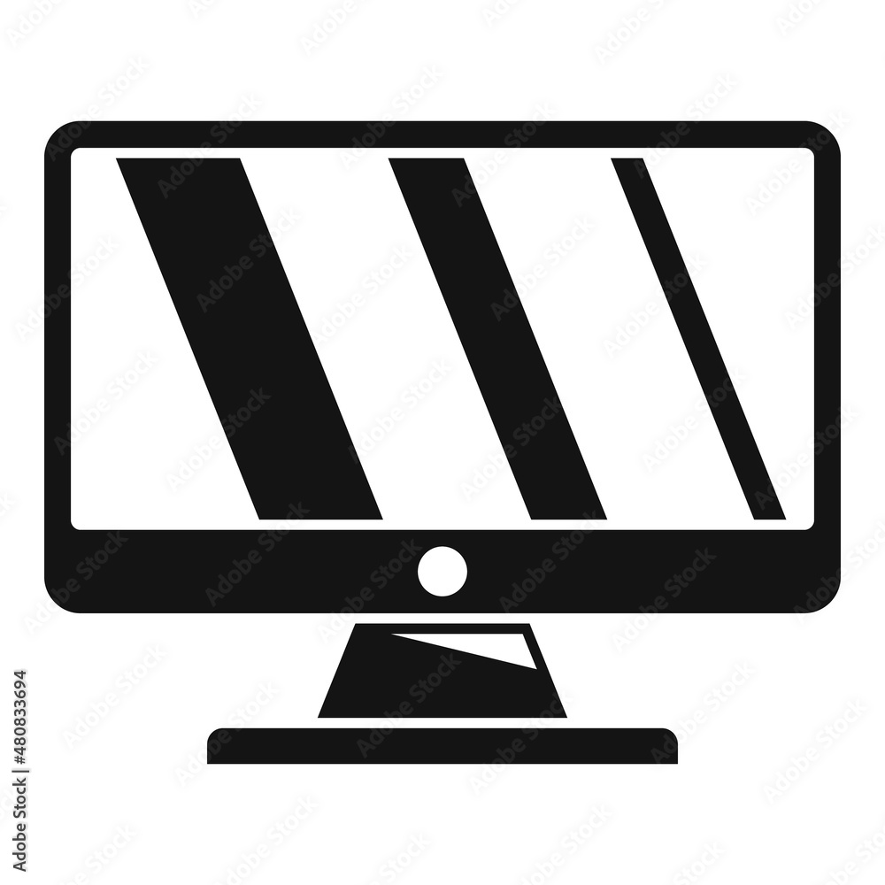 Poster wide monitor icon simple vector. frame display