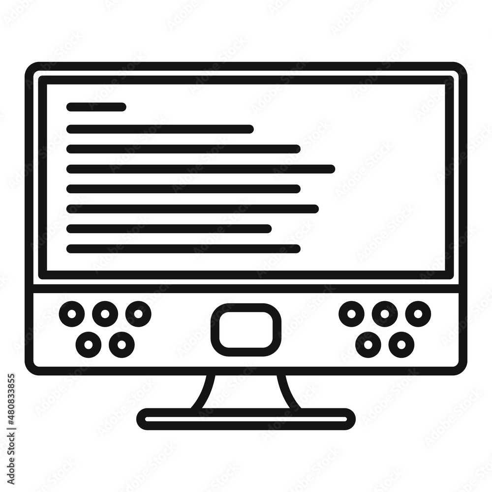 Poster frame monitor icon outline vector. pc screen