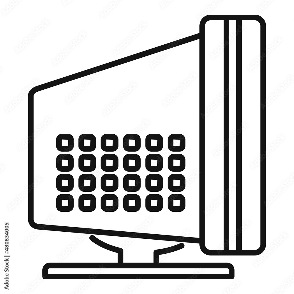 Poster monitor icon outline vector. computer display